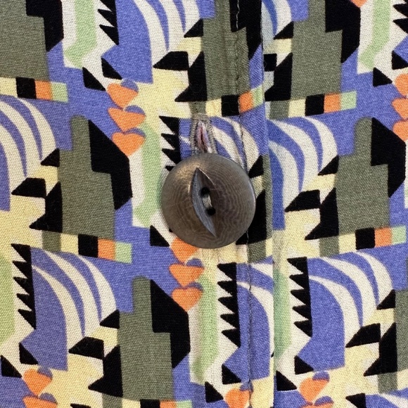 FLAX  by Jeanne Englehart Geometric Short Sleeve Jumpsuit  Large - Picture 8 of 8